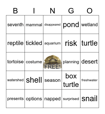 SEA Me Read: Alfie Bingo Card