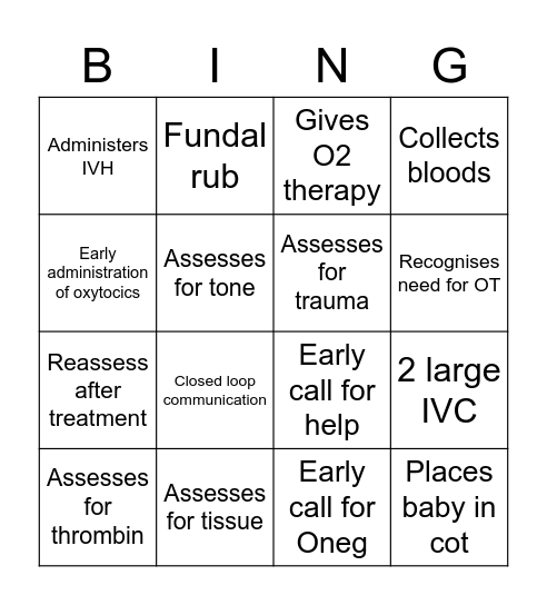 PPH Star Daisy Bingo Card