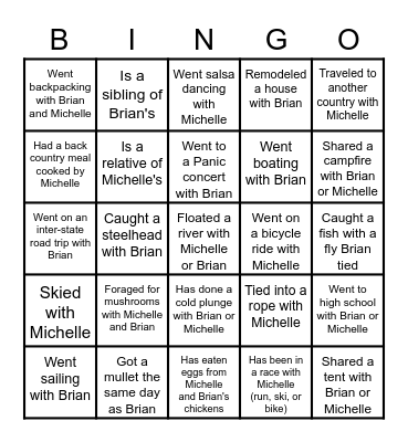 WEDDING BELLS Bingo Card