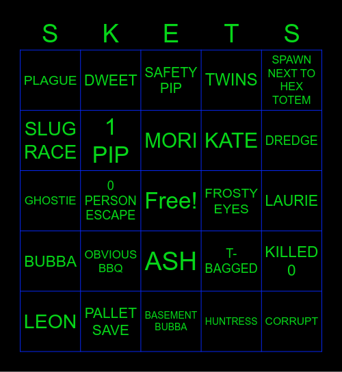 SKETTI'S DBD BINGO! Bingo Card