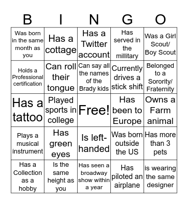 Bingo Card