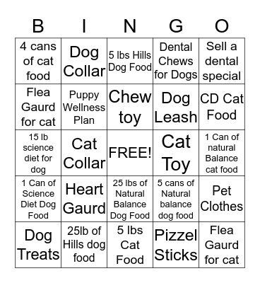 County Animal Hospital Bingo Card