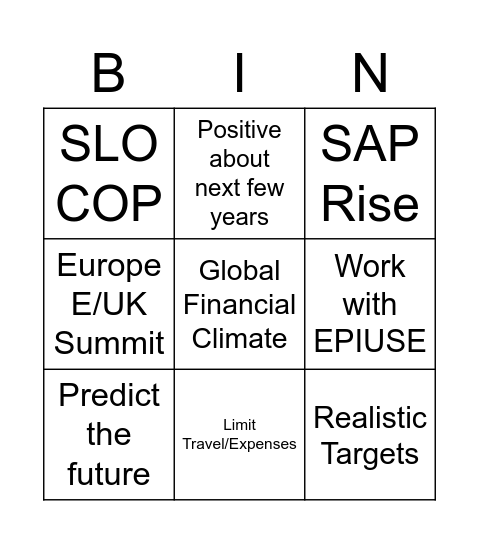 Meeting Bingo part deux Bingo Card