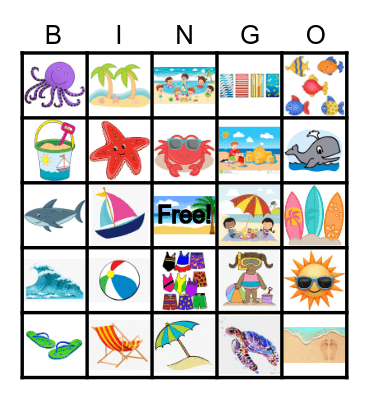 Beach BINGO Card