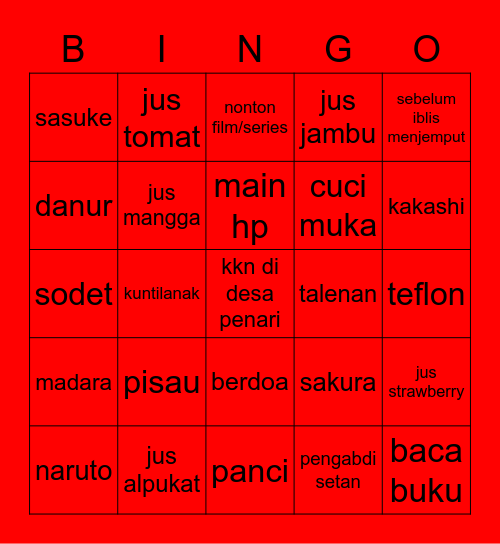 soojung Bingo Card