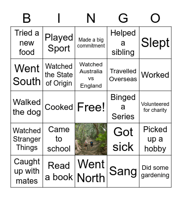 Our Holidays Bingo Card