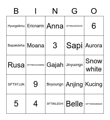 SFT93INSEONG Bingo Card