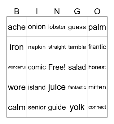 Summer BINGO Card