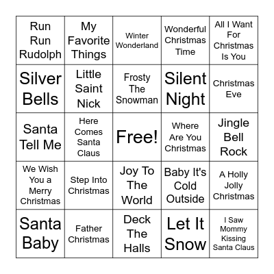 Christmas Bingo #1 Bingo Card