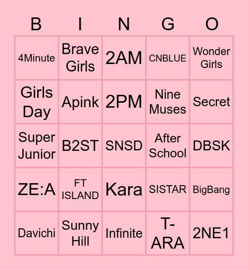 punya: nbyungchan Bingo Card