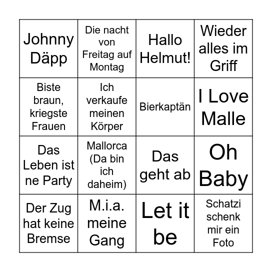 Malle-Bingo Card