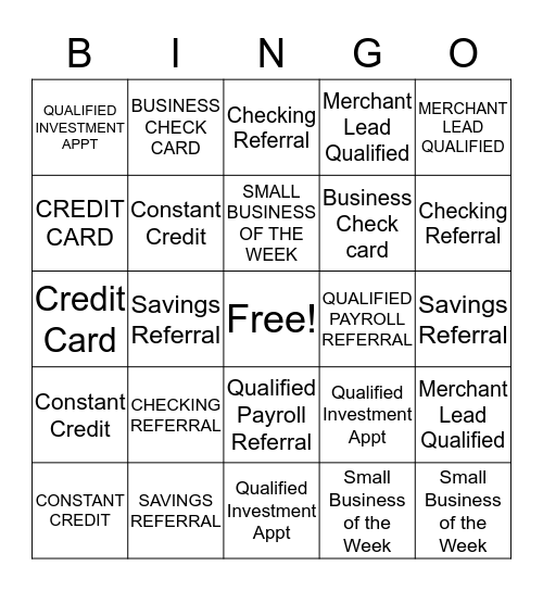 TELLER BINGO Card