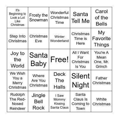 Christmas Bingo #1 Bingo Card