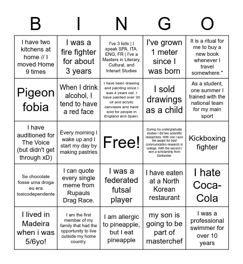 BINGO GAME Bingo Card