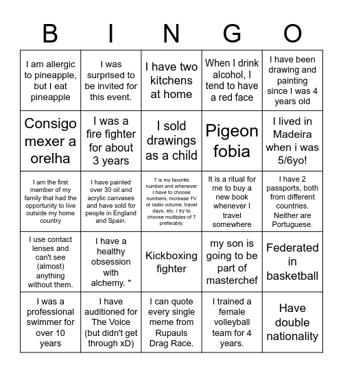 BINGO GAME Bingo Card