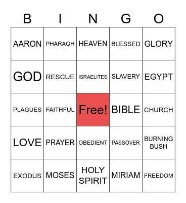 Bible Bingo Card