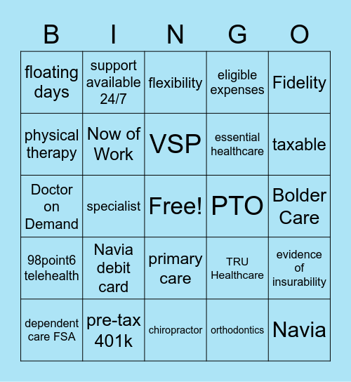 Benefits Bingo 2022 Bingo Card