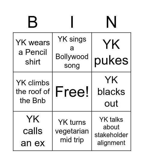 Cottage 2022 Bingo Card