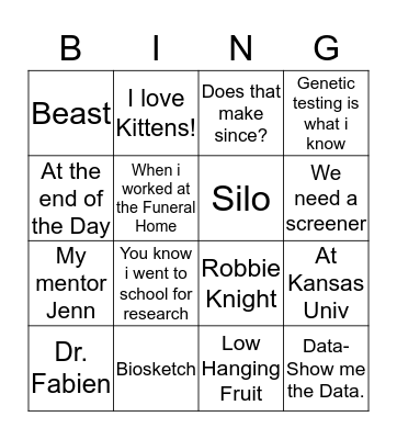 Catie Knight Bingo Card