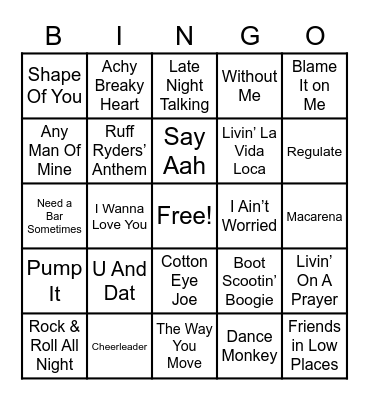 38 - MUSIC Bingo Card