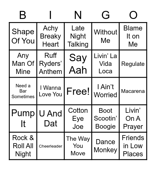 38 - MUSIC Bingo Card