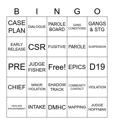 P&P WEEK 2022 Bingo Card