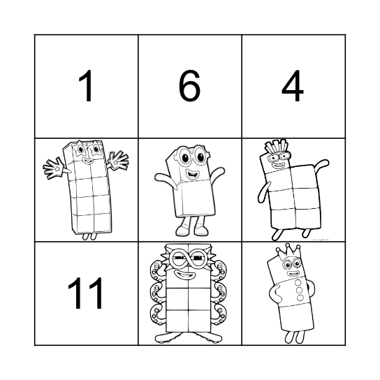 Numberblocks bingo Card