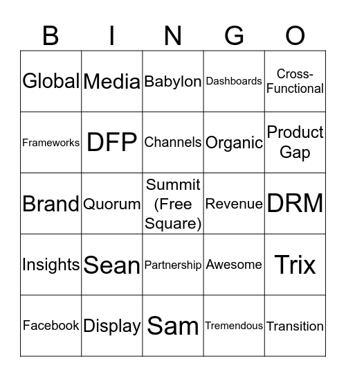DDM Global Display Summit Bingo Card