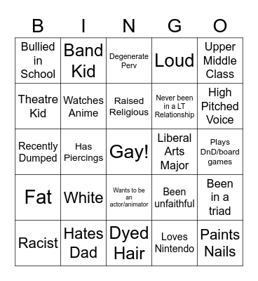 Poly Keker Bingo Card