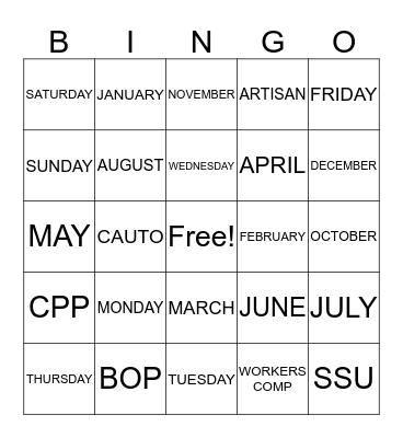 COMMERCIAL LINES CUSTOMER SERVICE WEEK Bingo Card