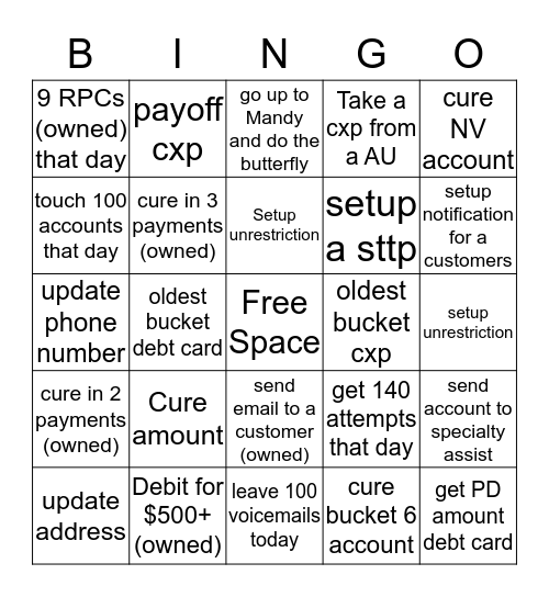 Team Bevel Bingo Card