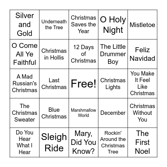 Christmas Bingo #2 Bingo Card