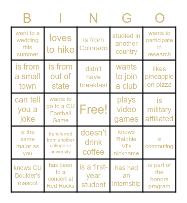 Find Someone Who... Bingo Card