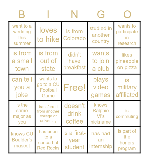 Find Someone Who... Bingo Card