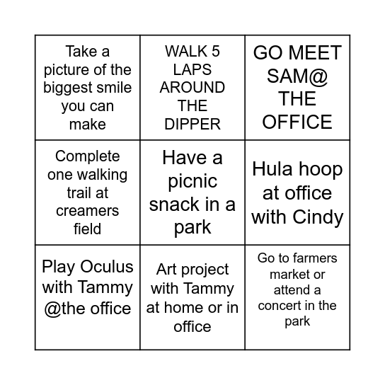 SUMMER BINGO CARD Bingo Card