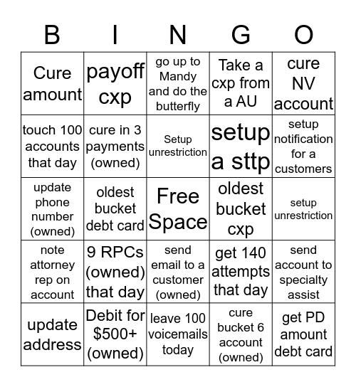 Team Bevel Bingo Card