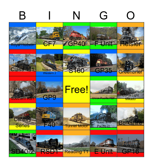 Southeastern Locomotives Bingo Card