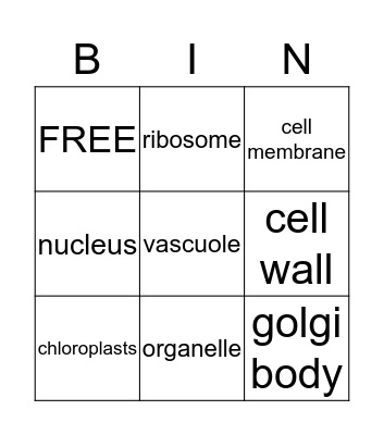Cell  Bingo Card
