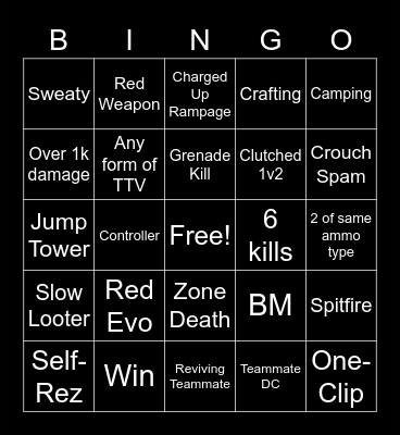Apex Bingo Card