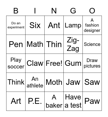 C4 Lesson 15 Bingo Card