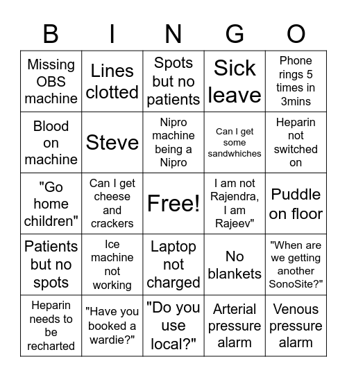 HDU Bingo Card