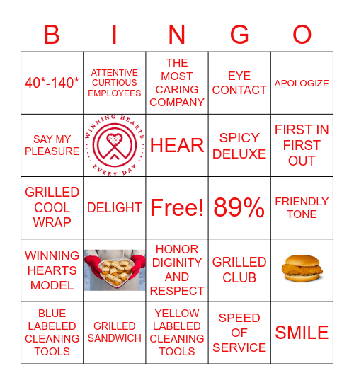 CHICK-FIL-A BINGO Card