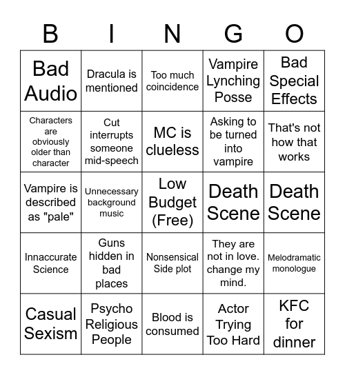 The Last Bingo Game on Earth Bingo Card