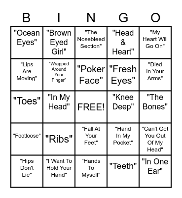 The Human Body! Bingo Card