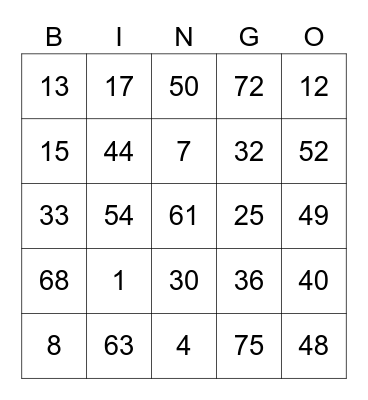 Cobalt's Bingo Card (Round 1) Bingo Card