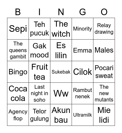 Punya drew Bingo Card