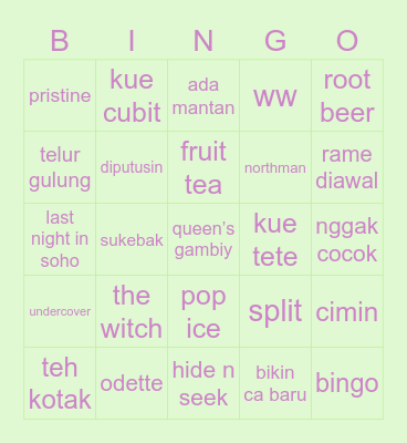 jens’ Bingo Card