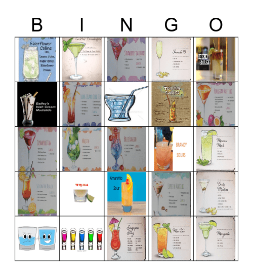 Cocktail Bingo Card