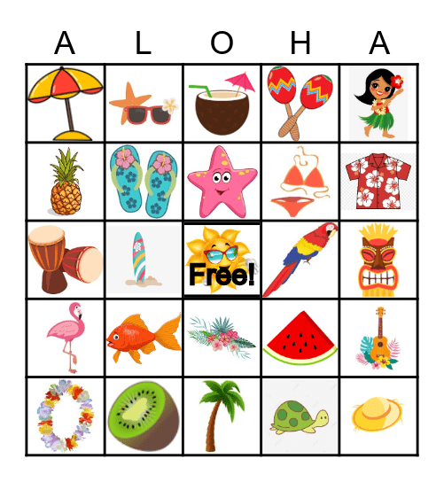 HAWAï  BINGO Card