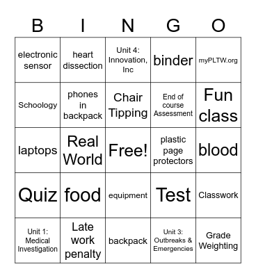 2022 -2023 PBS Syllabus Bingo Card